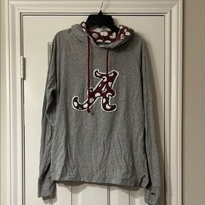 Pressbox Gray Hoodie with Maroon and White Accents
